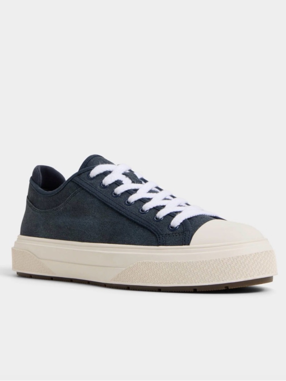 Aldo Low-Top Navy Canvas Sneaker with Cream Sole